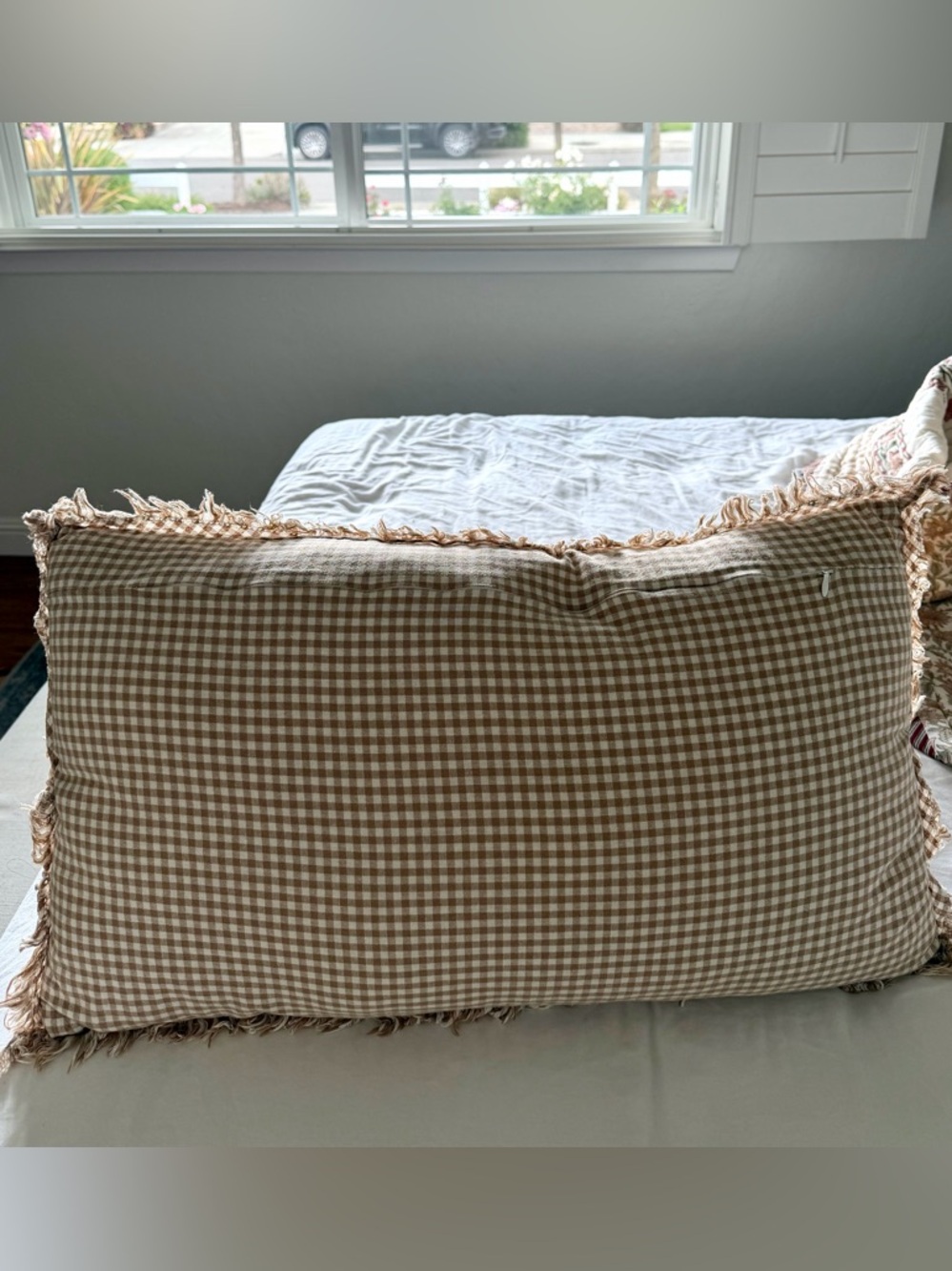 Threshold Studio McGee Gingham Pillow - Beige and Cream - Set of 2